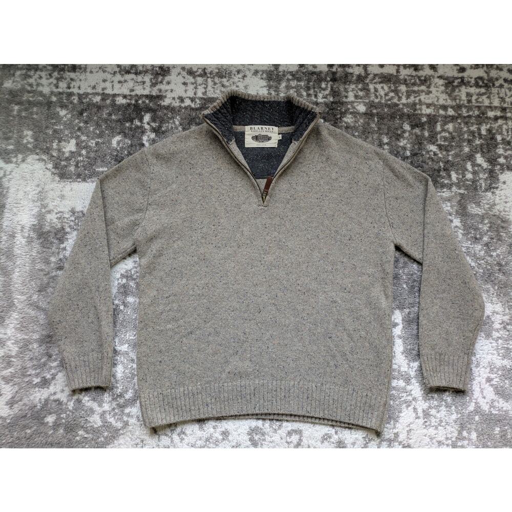 Pullover Wool  Sweater By Blarney Woollen Mills Men's 1/4 Zip - Medium